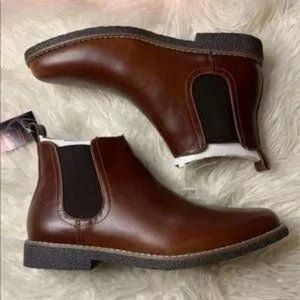 Deer Stags Men's Rockland Memory Foam Dress Casual Comfort Chelsea Boot, Redwood